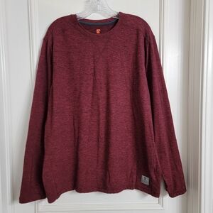 Rugged Elements Mens Burgundy Red Durable Utility Crewneck Long Sleeve. Sz- LG